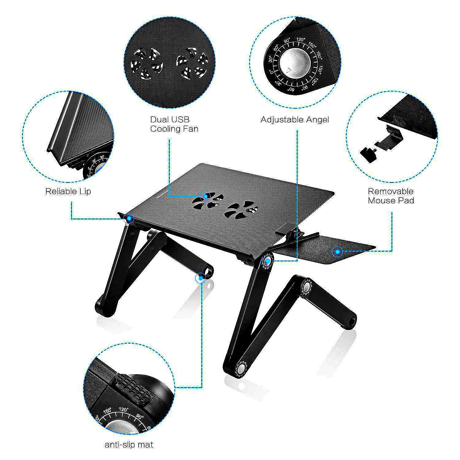 Подставка-трансформер для ноутбука Laptop table T8 с охлаждением Черный - фото 10