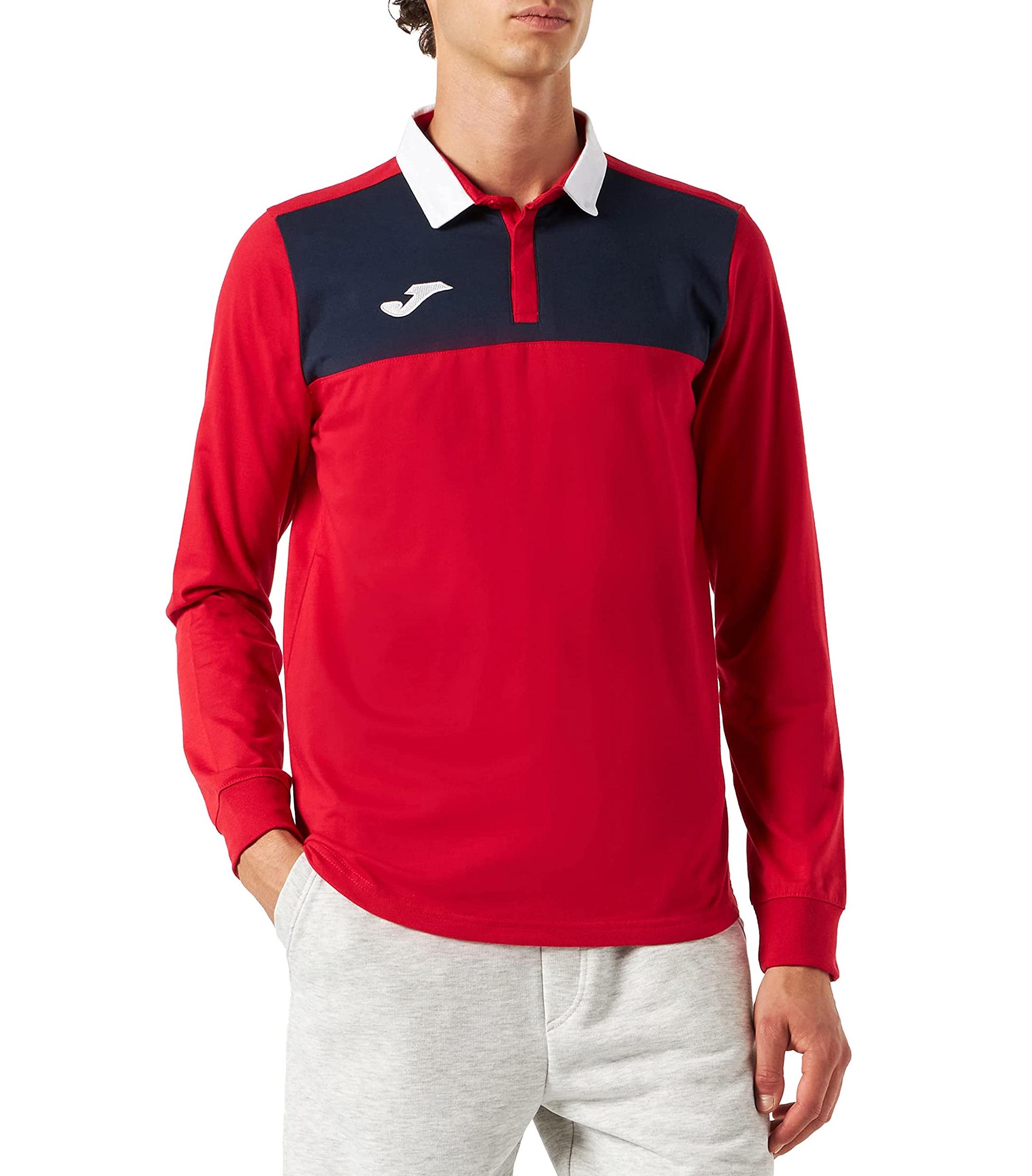 Футболка поло Joma 101332.603 Polo Shirt Winner Ii M Red/Dark Navy L/S