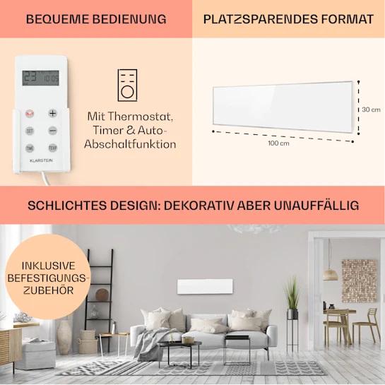 Инфракрасный обогреватель KLARSTEIN Wonderwall 30 до 6 м² (10032813) - фото 6 Инфракрасный обогреватель KLARSTEIN Wonderwall 30 до 6 м² (10032813) - фото 6