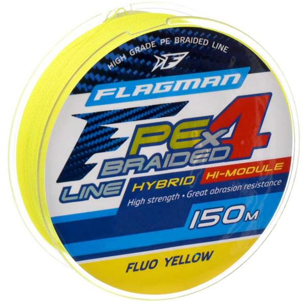 Шнур Flagman PE Hybrid F4 150 м 0,26 мм Fluo Yellow (25150-026)