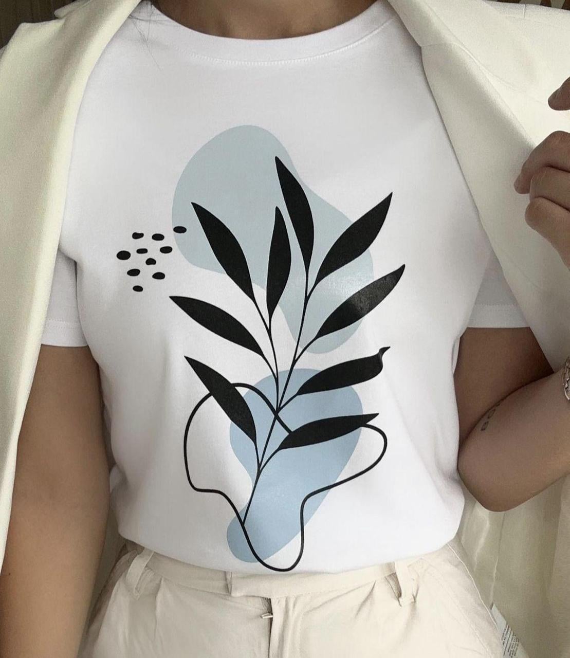 Футболка женская с принтом Pin-000-289 повседневная M Белый (2634324851)