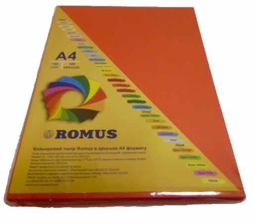 Папір кольоровий Romus A4 80 г/м2 100 аркушів Коралово-червоний (R50218)