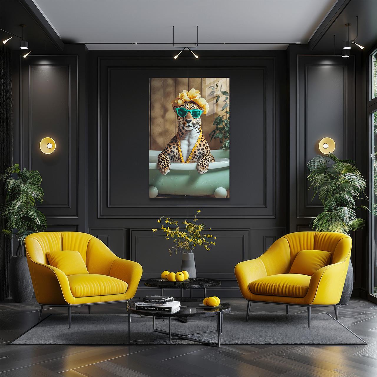 Картина на стекле NovellaPrint Леопард в ванне 60х90 см (451.3) - фото 3