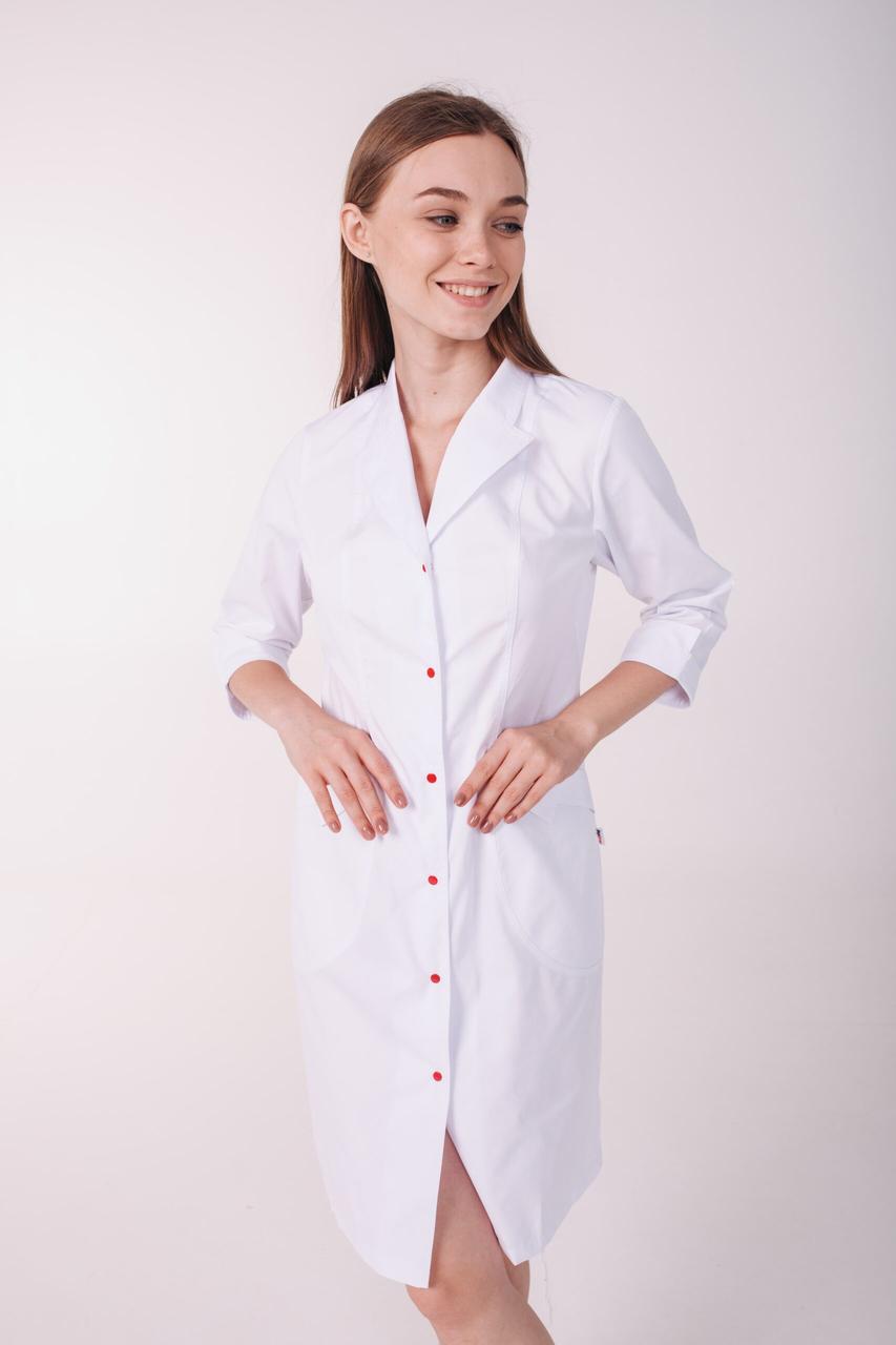 Халат котоновий TopLine Арізона рукав 3/4 р. 50 Білий (12820-(50)б.-черв.кн.) - фото 4 Халат котоновий TopLine Арізона рукав 3/4 р. 50 Білий (12820-(50)б.-черв.кн.) - фото 4