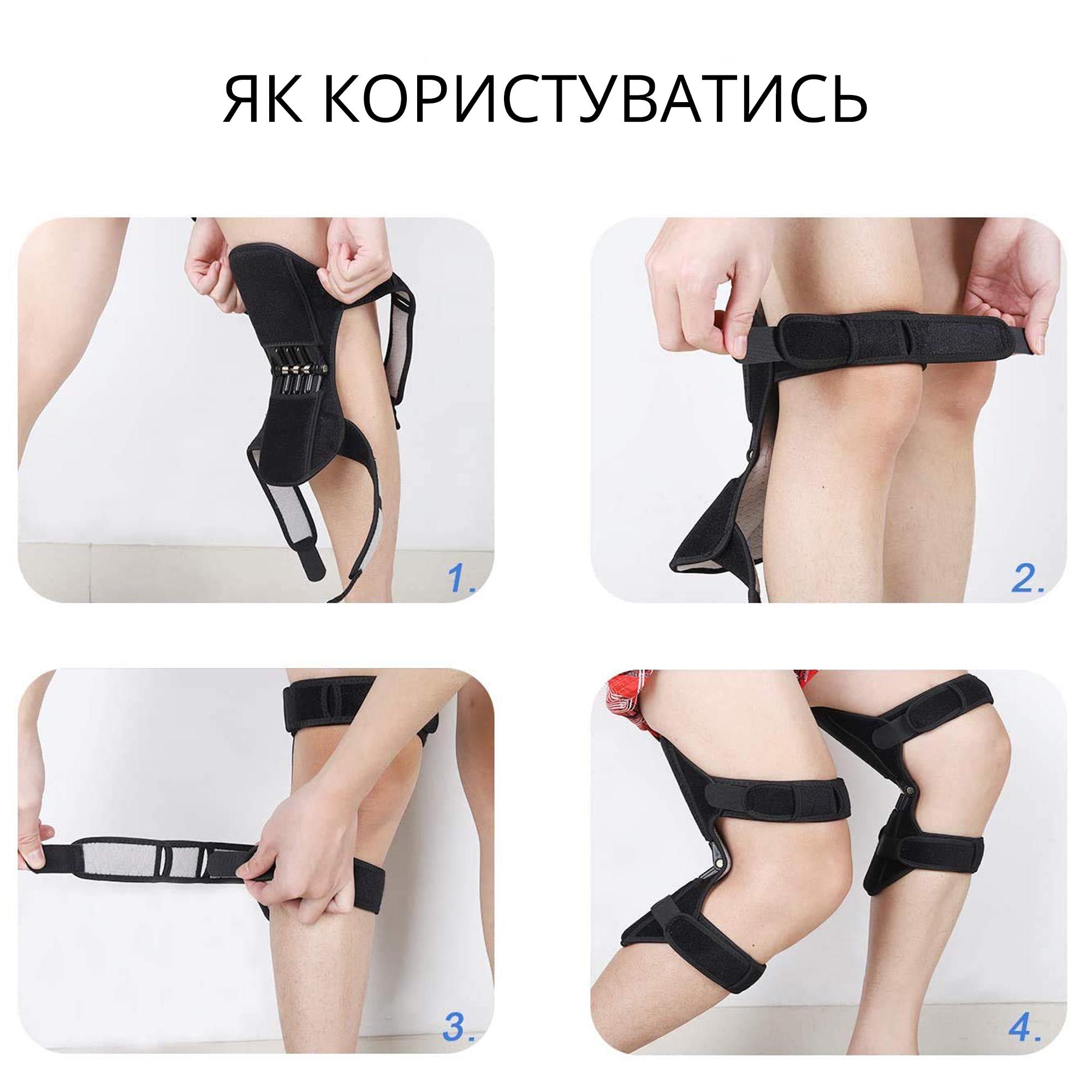 Фиксатор для поддержки и усиления коленного сустава NASUS Power Knee Черный - фото 5