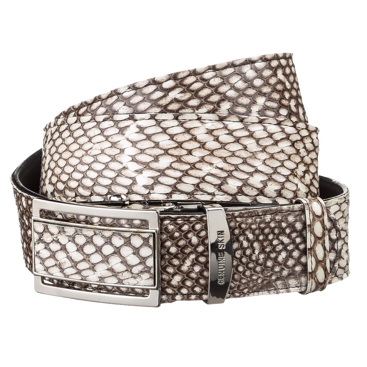 Ремень автомат Snake leather 18167 из натуральной кожи кобры Белый Ремень автомат Snake leather 18167 из натуральной кожи кобры Белый