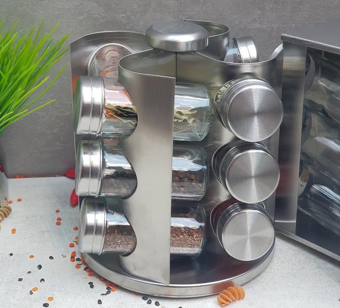 Набор для специй на подставке Edenberg EB-4021 12 емкостей из нержавеющей стали (2530557664)