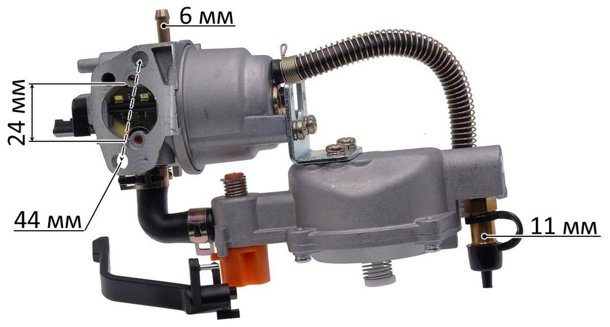 Карбюратор генератора 168F/170F 2,0-3,0 kWt/газовий редуктор - фото 8 Карбюратор генератора 168F/170F 2,0-3,0 kWt/газовий редуктор - фото 8