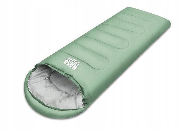 Спальный мешок с капюшоном-туристическое одеяло Bass Polska BH 41998 2в1 Зеленый (18057228)