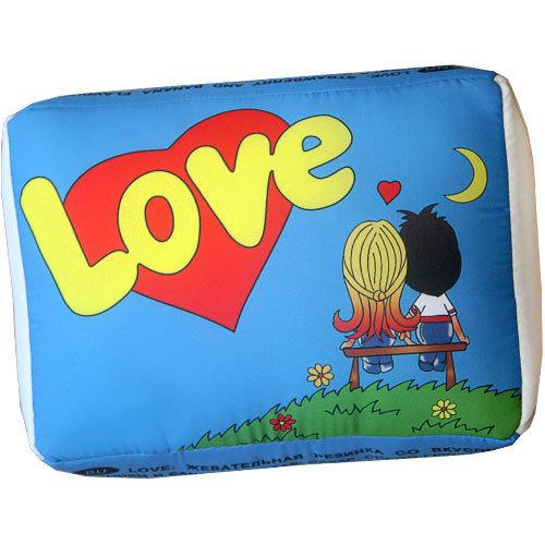 Подушка у формі жуйки Love 34х25х12 см Синій (LP_L002)
