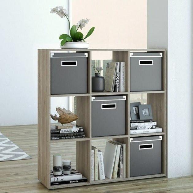 Полка для книг-стеллаж на 9 ячеек Moreli Id A-0020 1072x1078x290 мм Дуб сонома (id27-0000-20-sonoma)