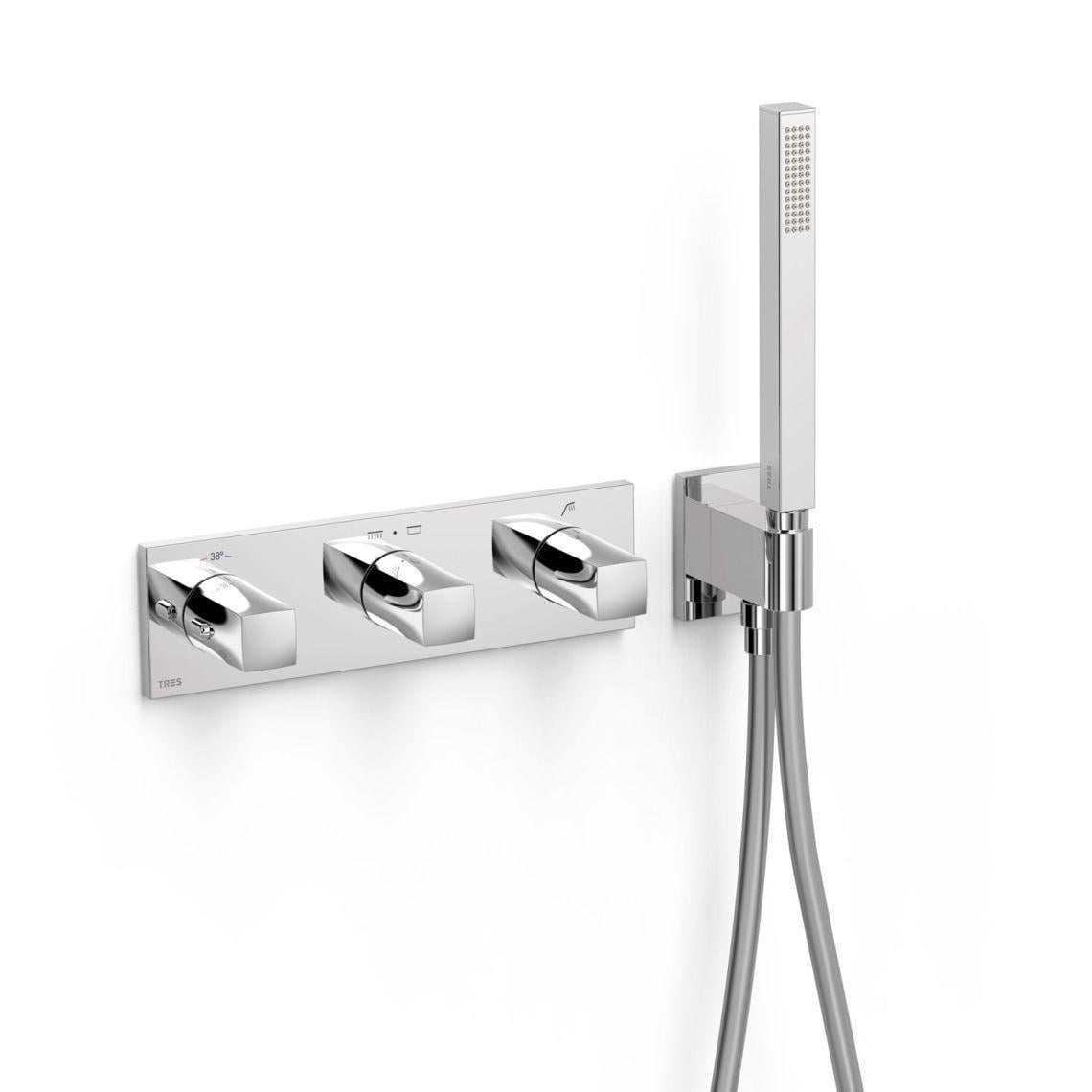 Термостат Tres B-System на 3 потребителя с ручным душем Хром (30725301)