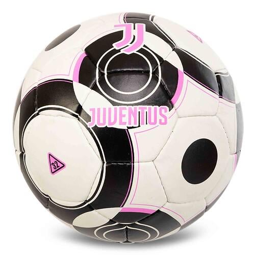 Мяч футбольный Ballonstar JUVENTUS FB-7583 №5 PU Гриппи сшит вручную Бело-черно-розовый (31773391)
