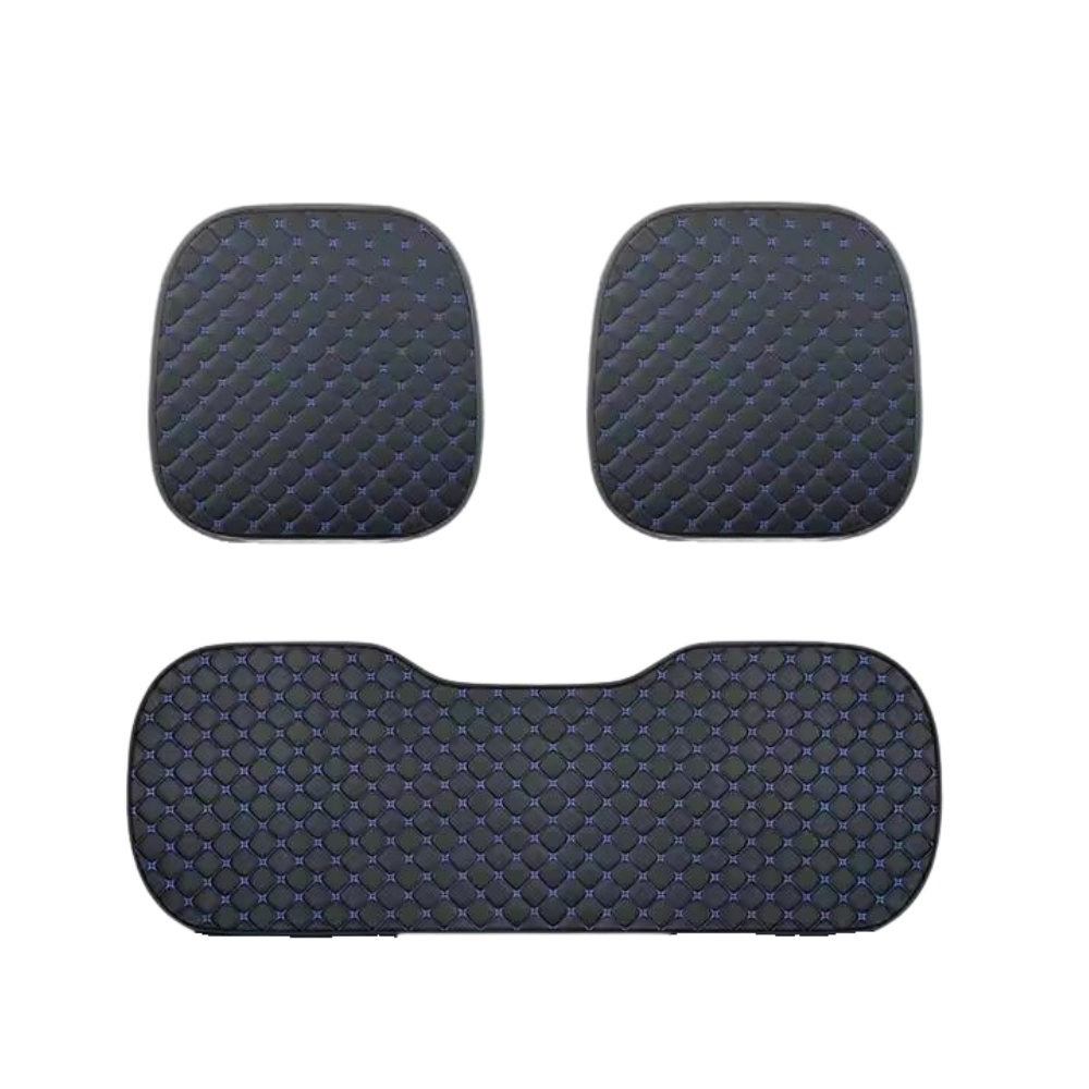 Комплект чехлов в авто на переднее и заднее сиденье универсальные 3 шт. Черно-синий