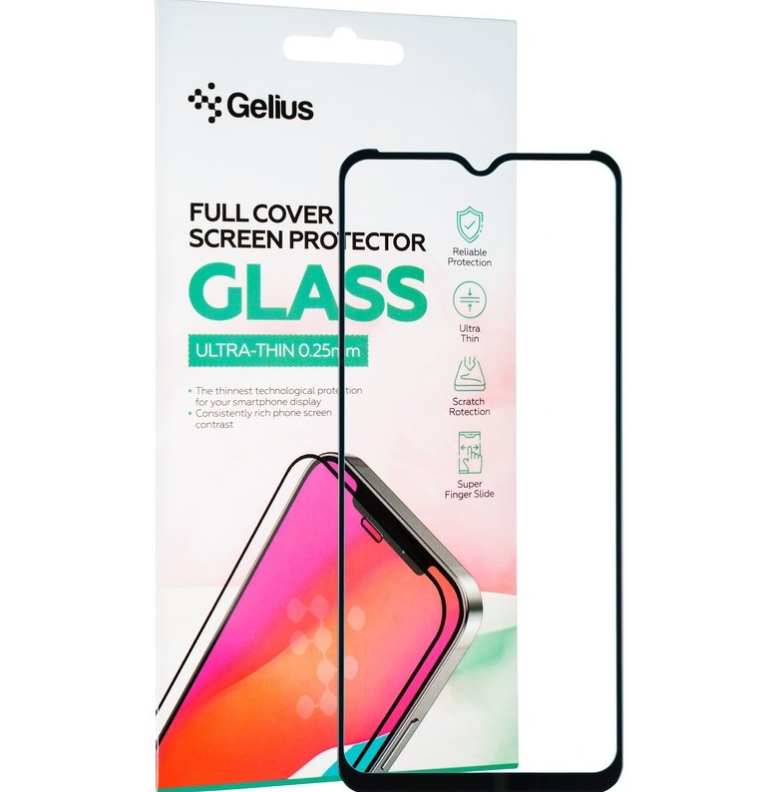 Защитное стекло Gelius Full Cover Ultra-Thin 0.25mm для Realme C21/C21Y/C25/Tecno Spark 8 Black Защитное стекло Gelius Full Cover Ultra-Thin 0.25mm для Realme C21/C21Y/C25/Tecno Spark 8 Black