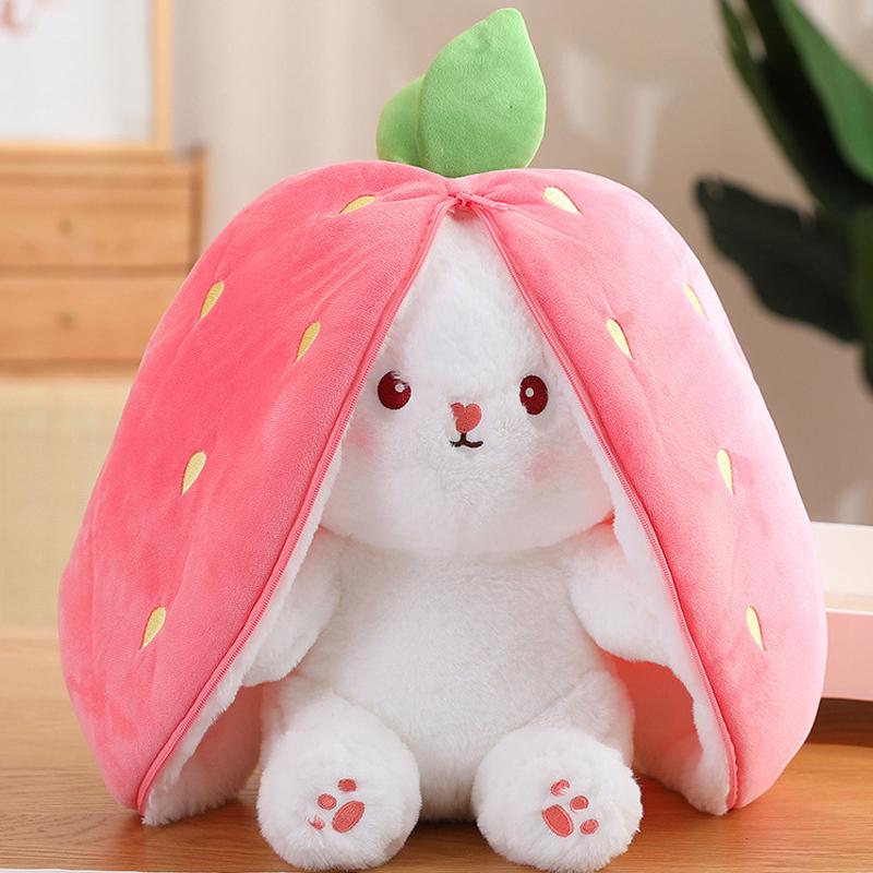 Мягкая игрушка детская Кролик клубника трансформер (арт EPC13819M) Мягкая игрушка детская Кролик клубника трансформер (арт EPC13819M)