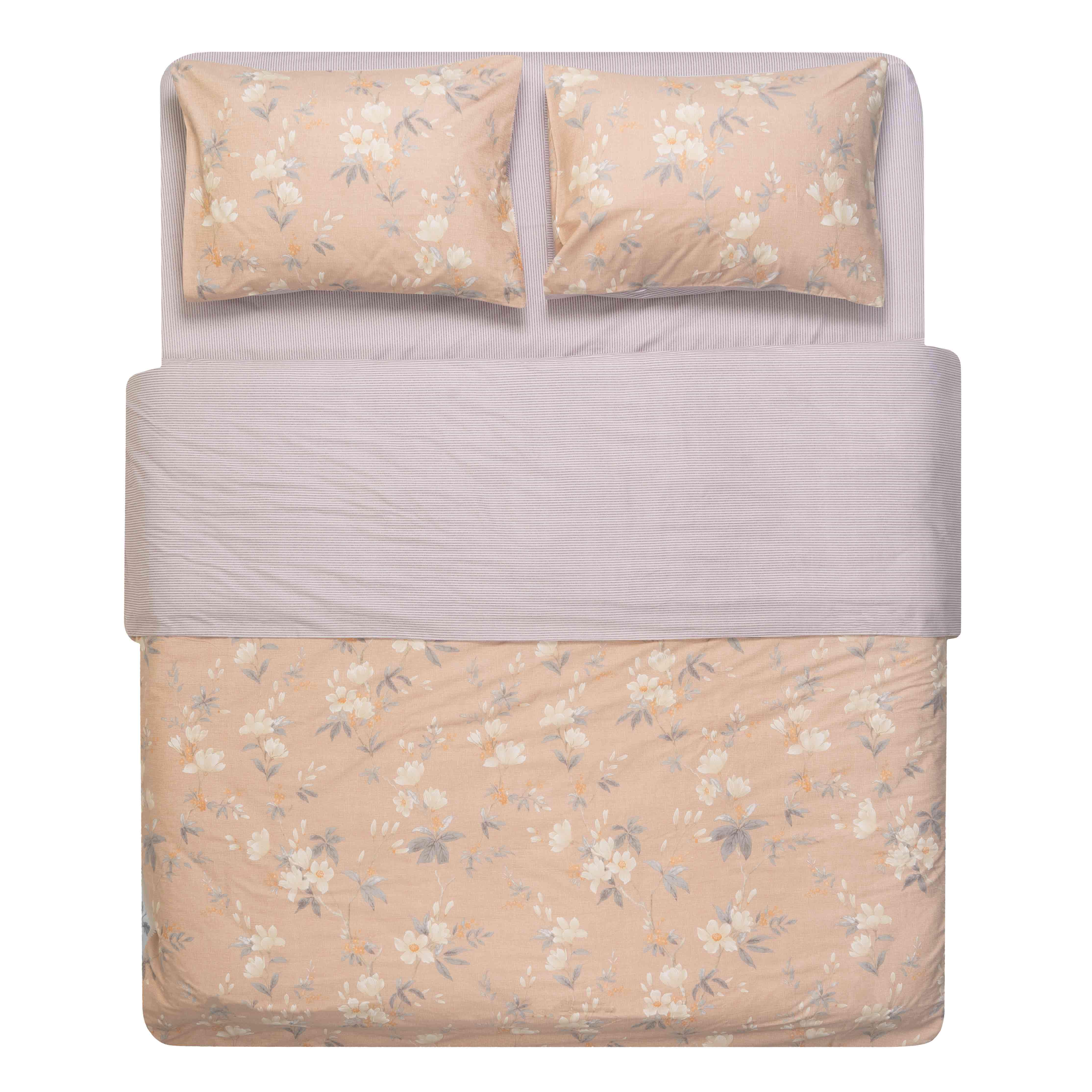 Комплект постельного белья Ardesto Gloria Магнолия полоски двуспальный 200х220 см (ART2022MB)