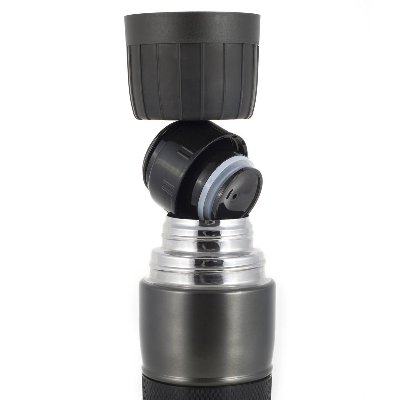 Термос с помповым механизмом Kamille KM-2039 из нержавеющей стали 950 мл Черный (150-84-2039.1) - фото 2