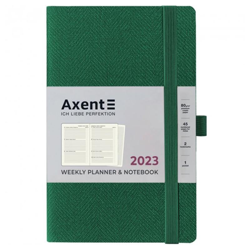 Тижневик Axent 2023 Partner Soft Fabric 125х195 Темно-зелений (8514-23-23-A)