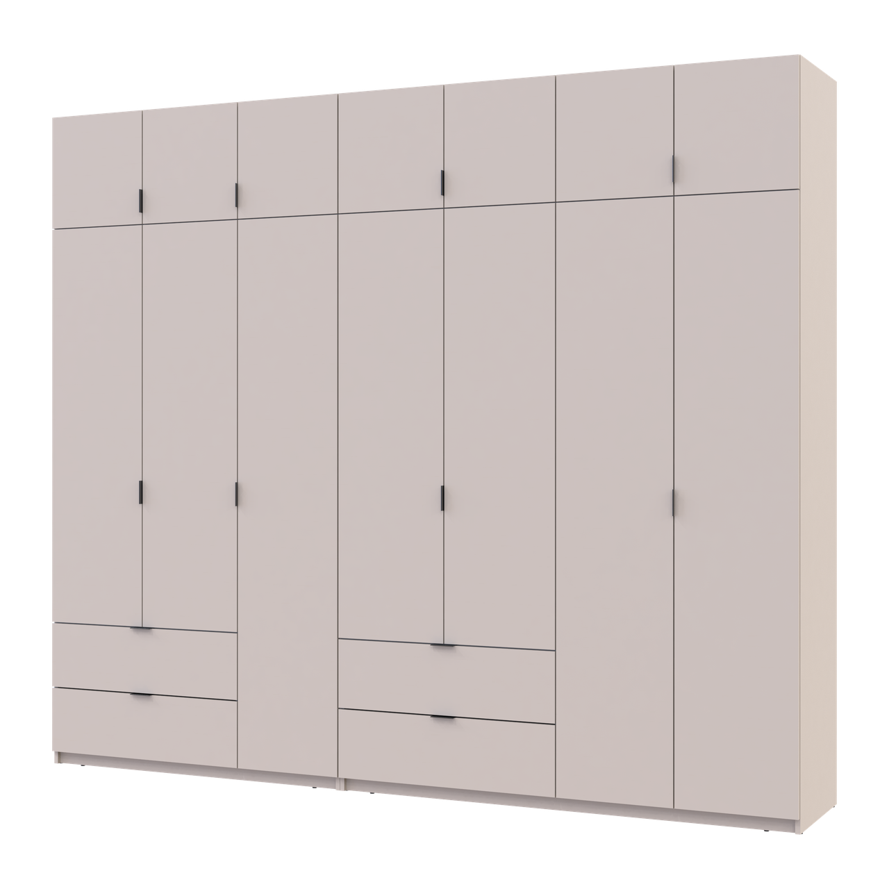 Шкаф для одежды распашный Doros Лукас 3+4 ДСП 280х50х240 см Кашемир (42005120)