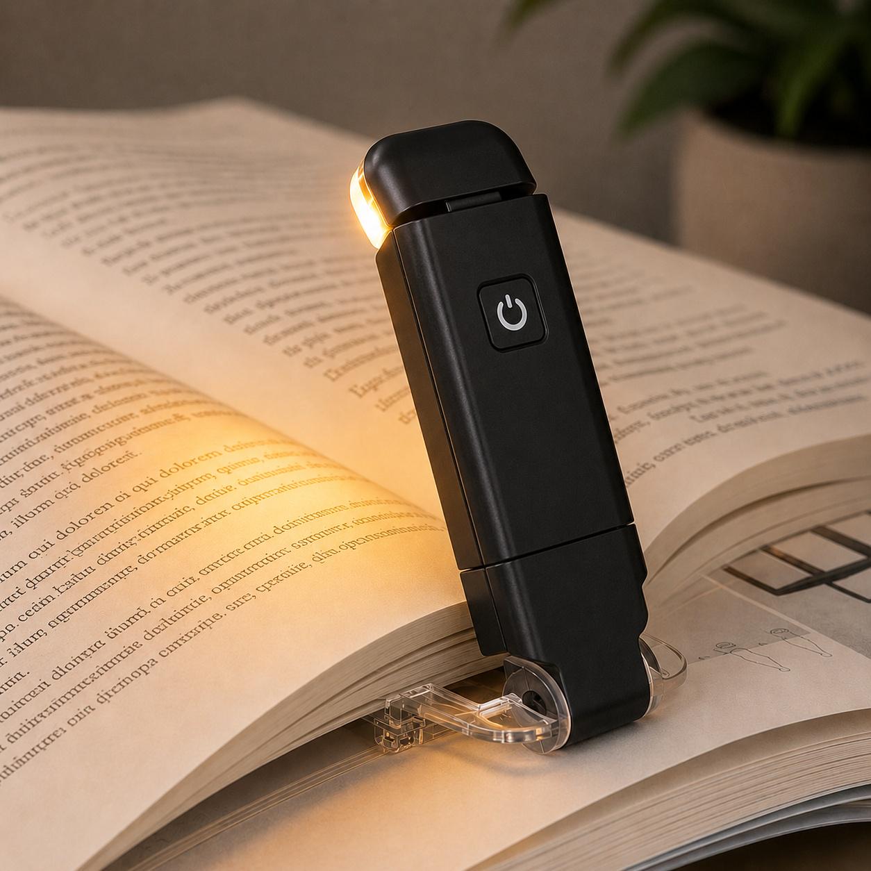 Лампа для чтения LED клипса USB складная Черный (MBL-BLACK)