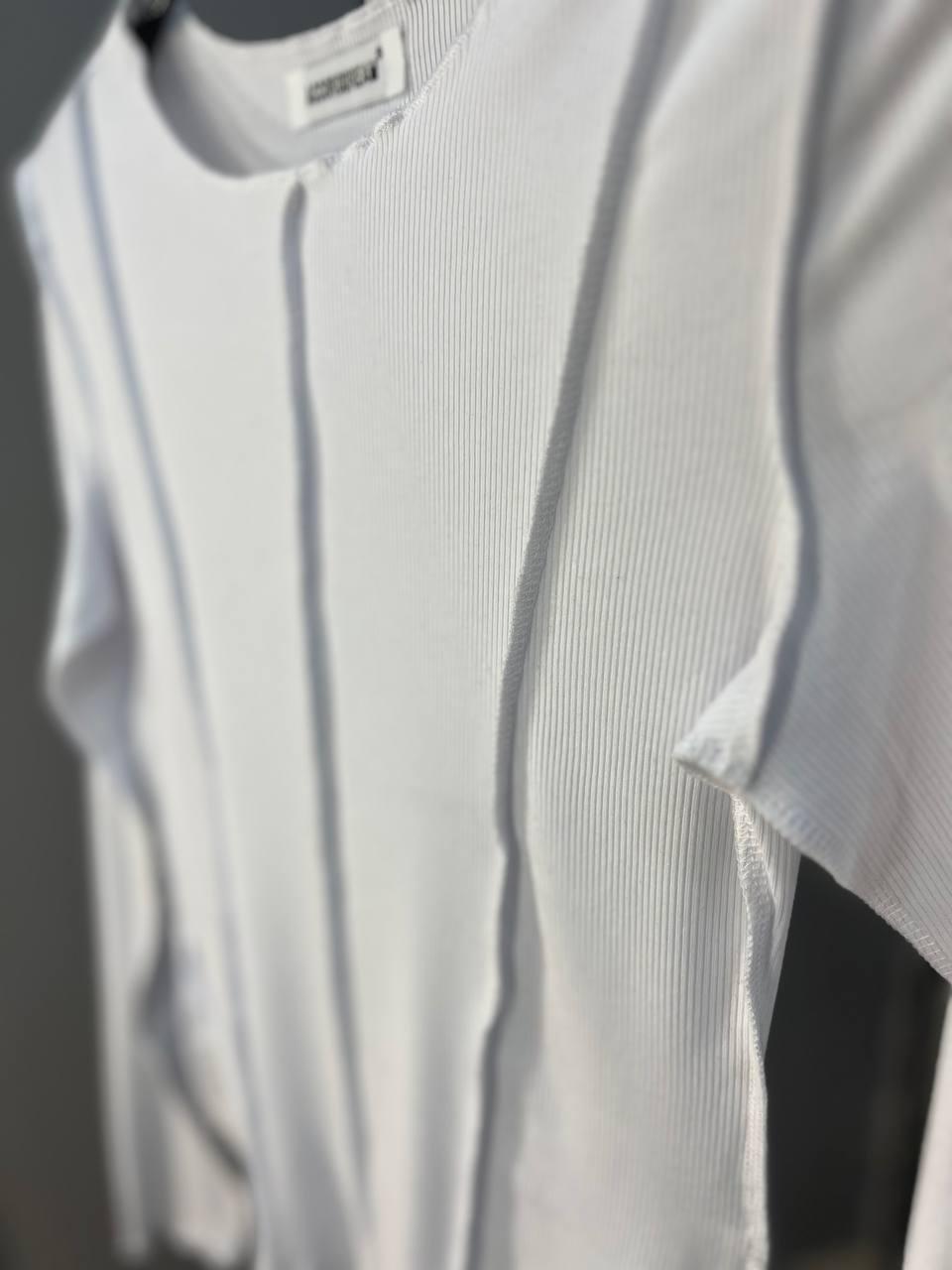 Реглан жіночий ACCORDDREAM 20530 лонгслів вивернуті шви рубчик OS Білий (1336) - фото 2 Реглан жіночий ACCORDDREAM 20530 лонгслів вивернуті шви рубчик OS Білий (1336) - фото 2