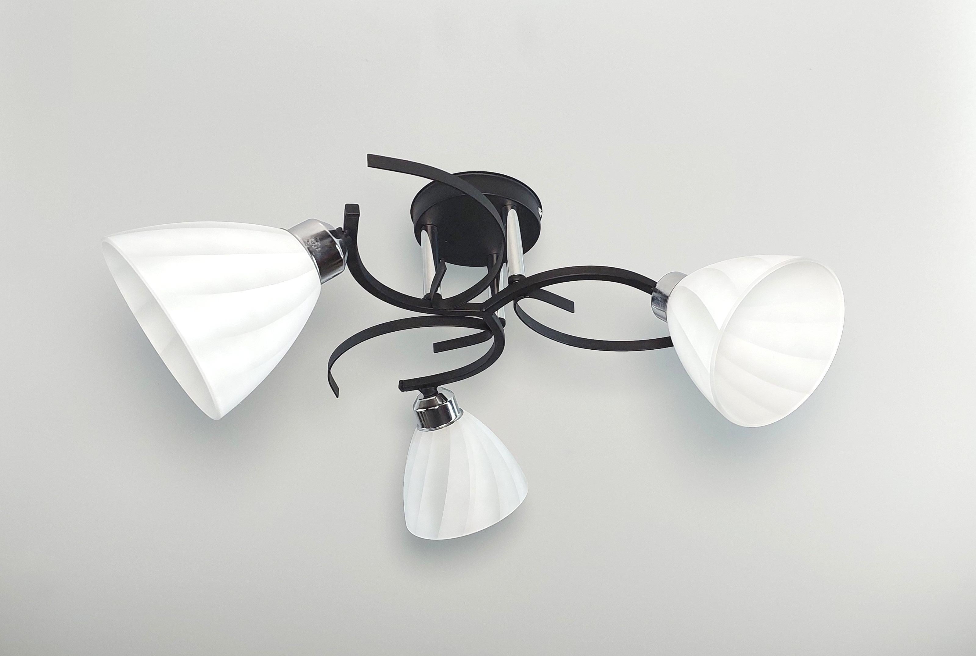 Люстра потолочная 3222/3 на 3 плафона металлическая Черный