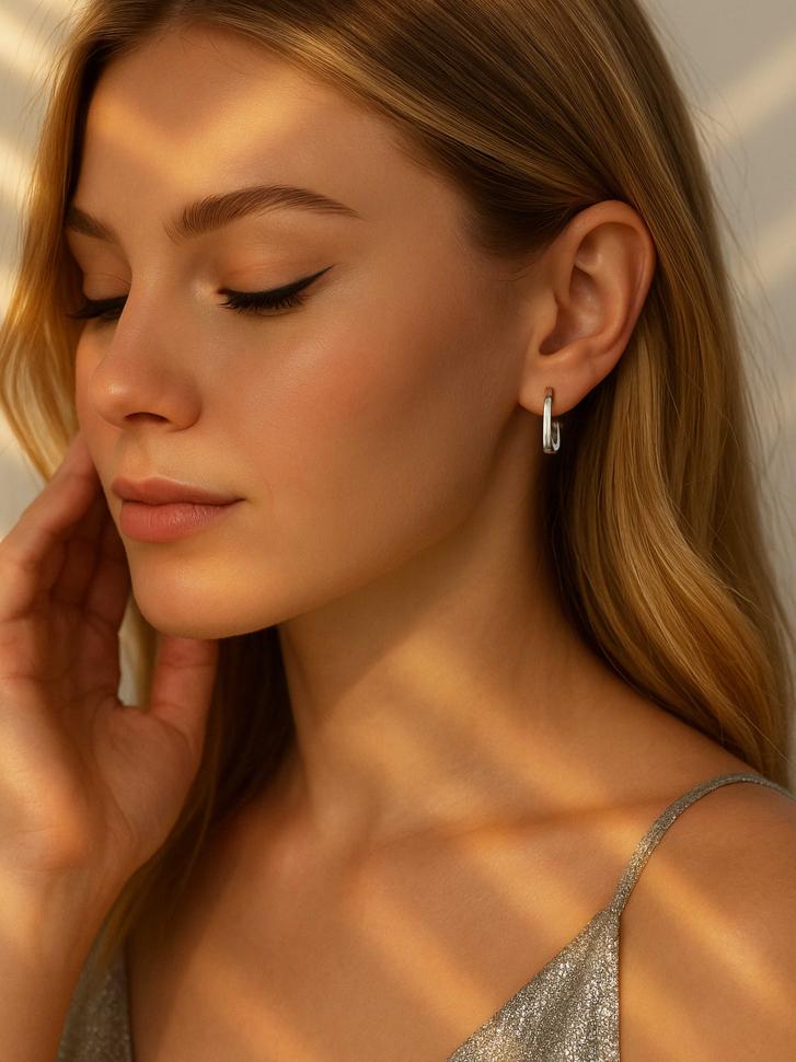 Серьги базовые датунь Серебряный (5173)