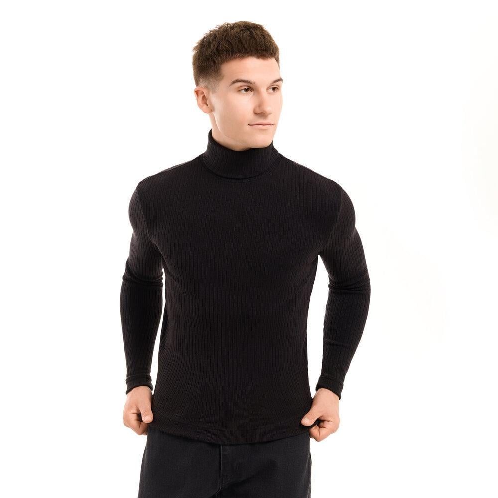 Гольф мужской Pobedov Prestige в рубчик приталенный L Черный (26485/2) - фото 4 Гольф мужской Pobedov Prestige в рубчик приталенный L Черный (26485/2) - фото 4