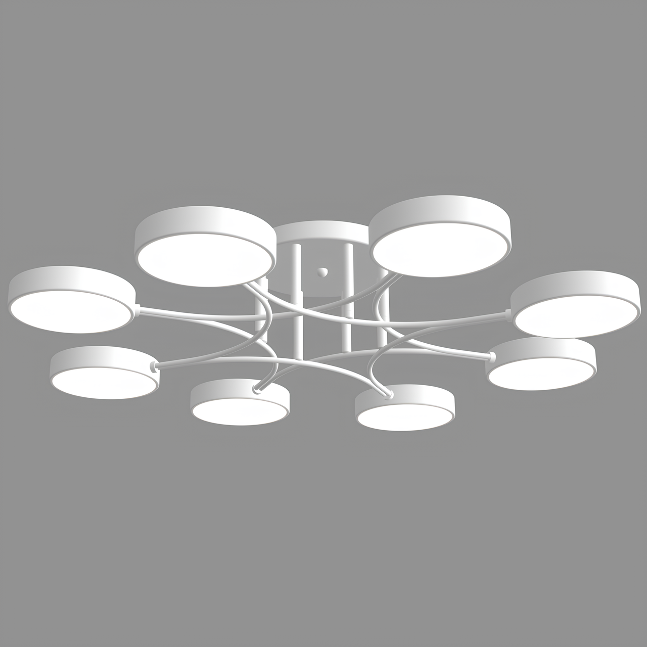 Люстра светодиодная Sirius на восемь плафонов 144W 3000-6500К Белый (B X13266/8 WT)