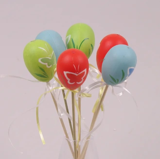 Декорация пасхальная на пике Flora Писанка микс 6 шт. (44002)