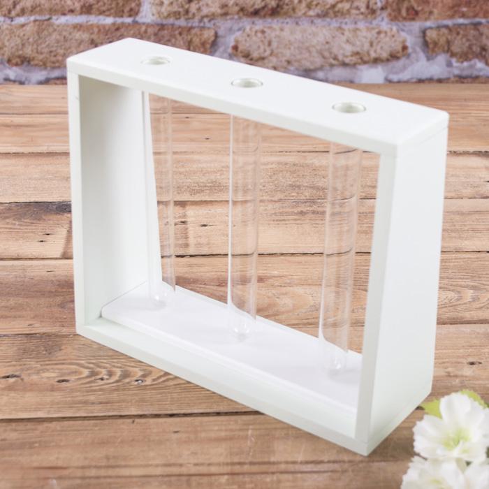 Ваза деревянная на 3 пробирки Мятная (641-12)