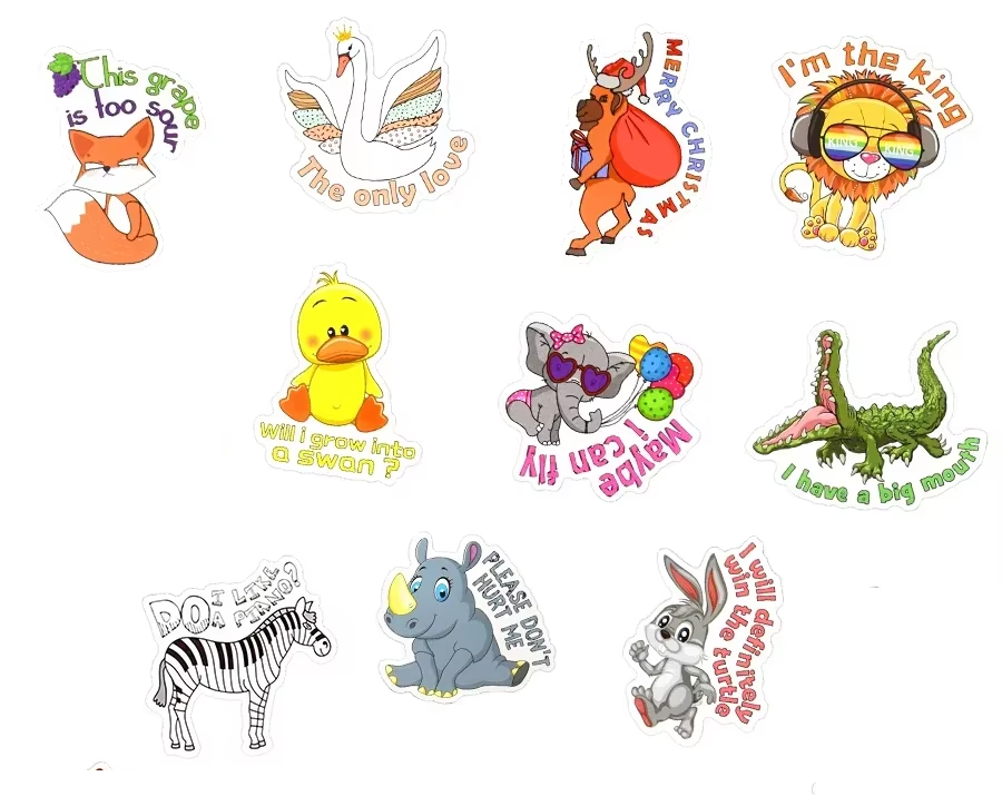 Набор наклеек Милые травы для детей для гаджета/телефона 10 шт. (10042)