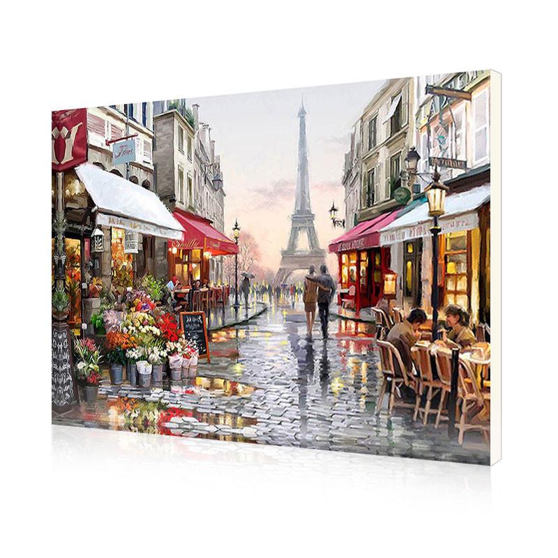 Картина по номерам Lesko E-190 "Цветочный магазин Парижа"