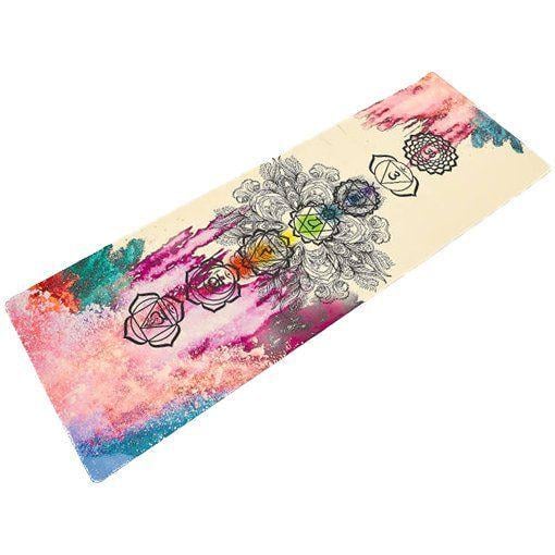 Килимок для йоги FI-7156 Чакри Акварель Бежевий (56429046