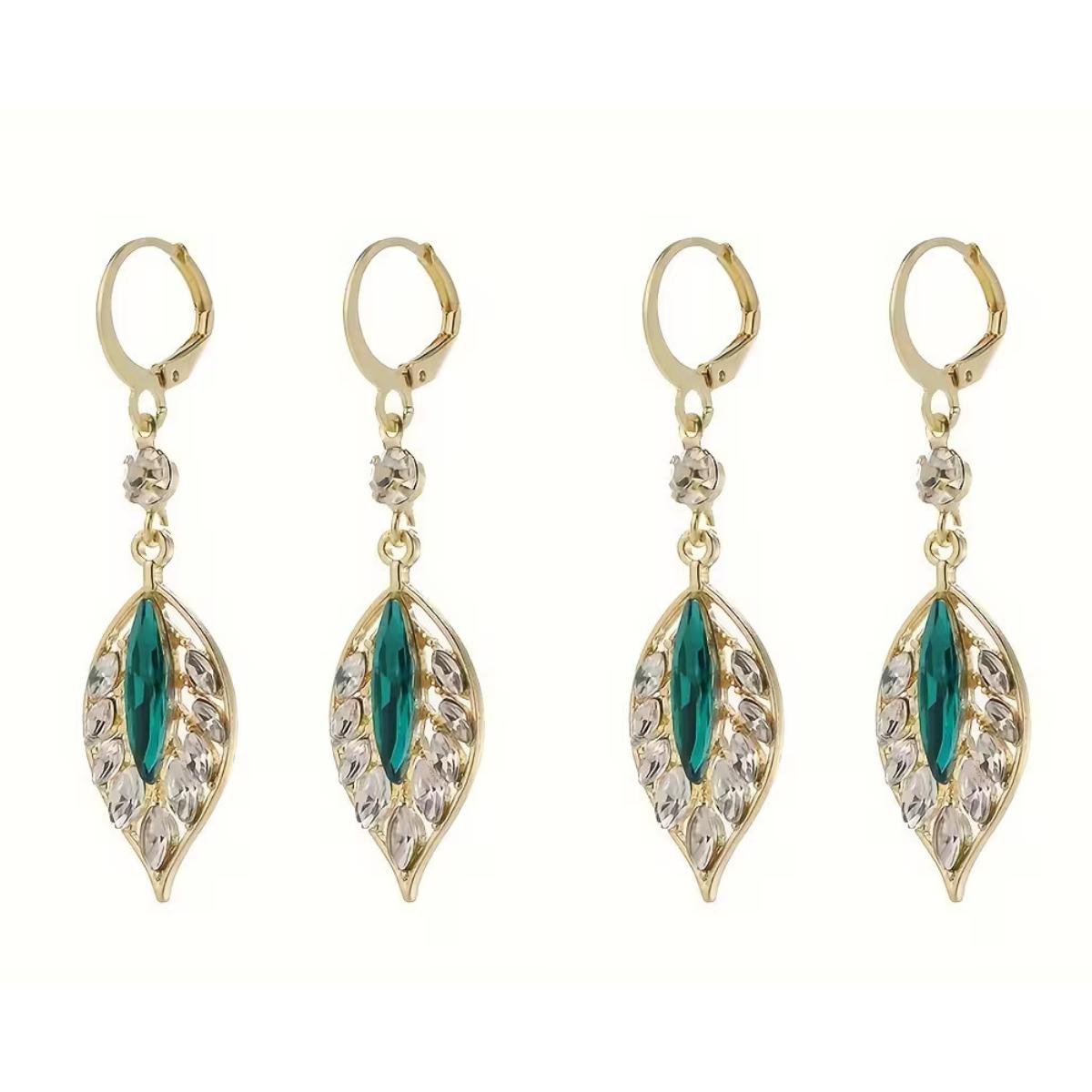 Серьги длинные в форме листочков LeiseGlow 2 пары (2948)