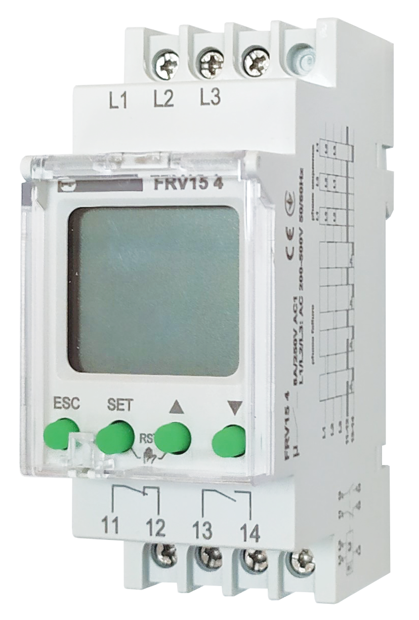 Реле напруги цифрове PROMFACTOR 3Ф 8А FRV15-4 двоконтактне (27872131)