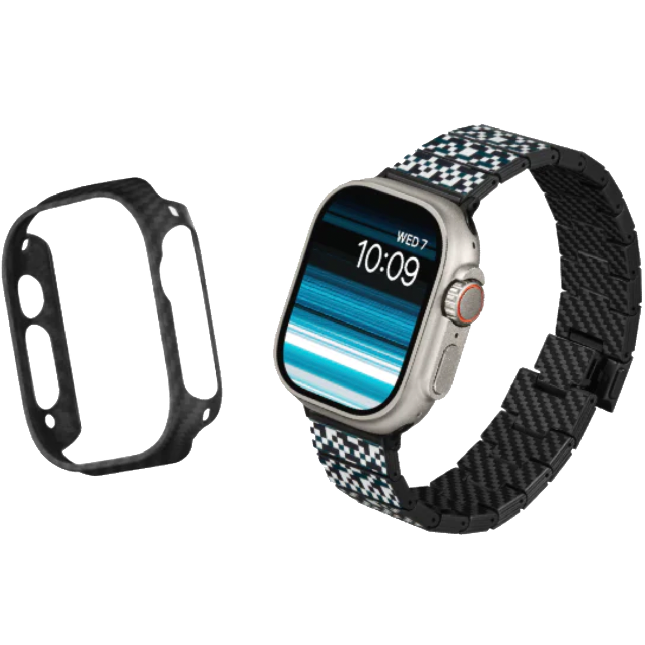 Ремінець та чохол Pitaka Chroma Carbon Band for Watch 49 Dreamland Mosaic and Air Case (AWB2303/KW3001A)