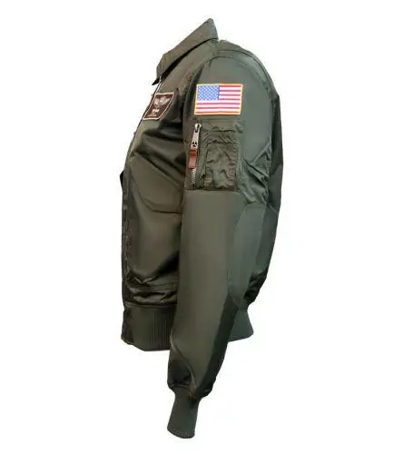 Бомбер Top Gun CWU-45 Flight Jacket with patches L Olive (TGJ1900OL) - фото 4