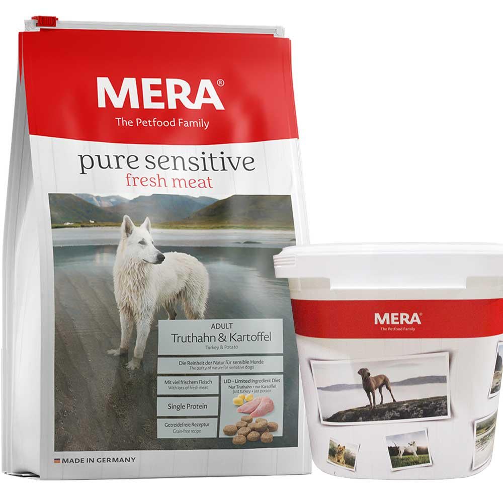 Сухой корм Mera ps fresh meat Truthan&Kartoffel для взрослых собак 12,5 кг + контейнер (107860)