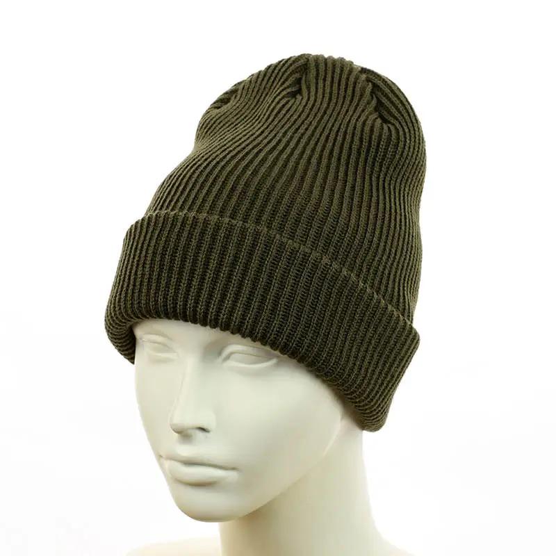 Шапка-бини 2в1 с отворотом двойная вязка унисекс one size Хаки Шапка-бини 2в1 с отворотом двойная вязка унисекс one size Хаки