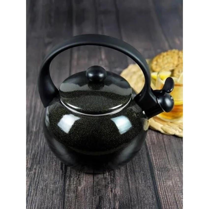 Чайник Kamille KM-1038A эмалированный со свистком 2,2 л Черный (2004668455) - фото 3 Чайник Kamille KM-1038A эмалированный со свистком 2,2 л Черный (2004668455) - фото 3