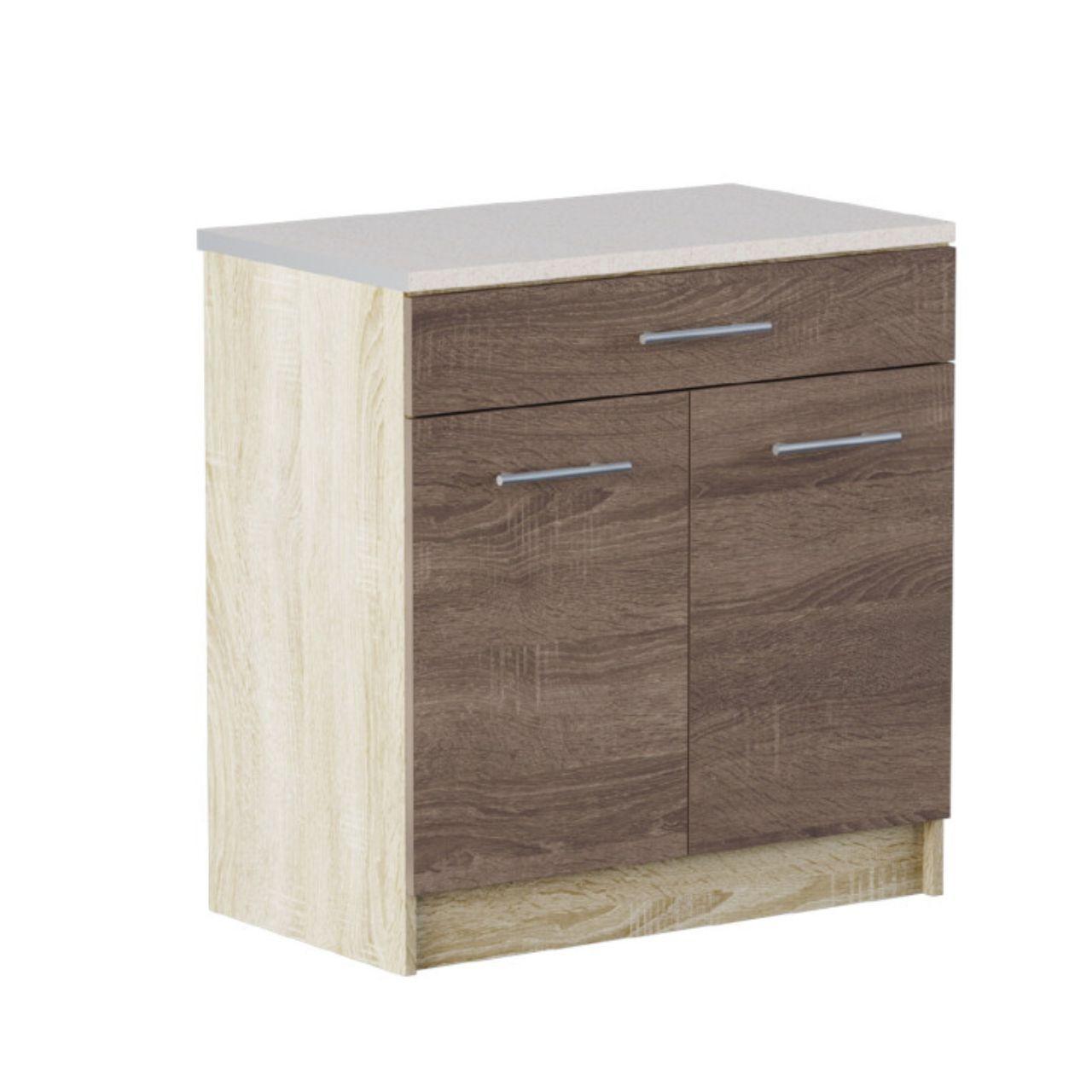 Модуль кухонный Еверест Эко 80 Низ Ящик без столешницы 800х456х820 мм Сонома/Трюфель (eko-352)