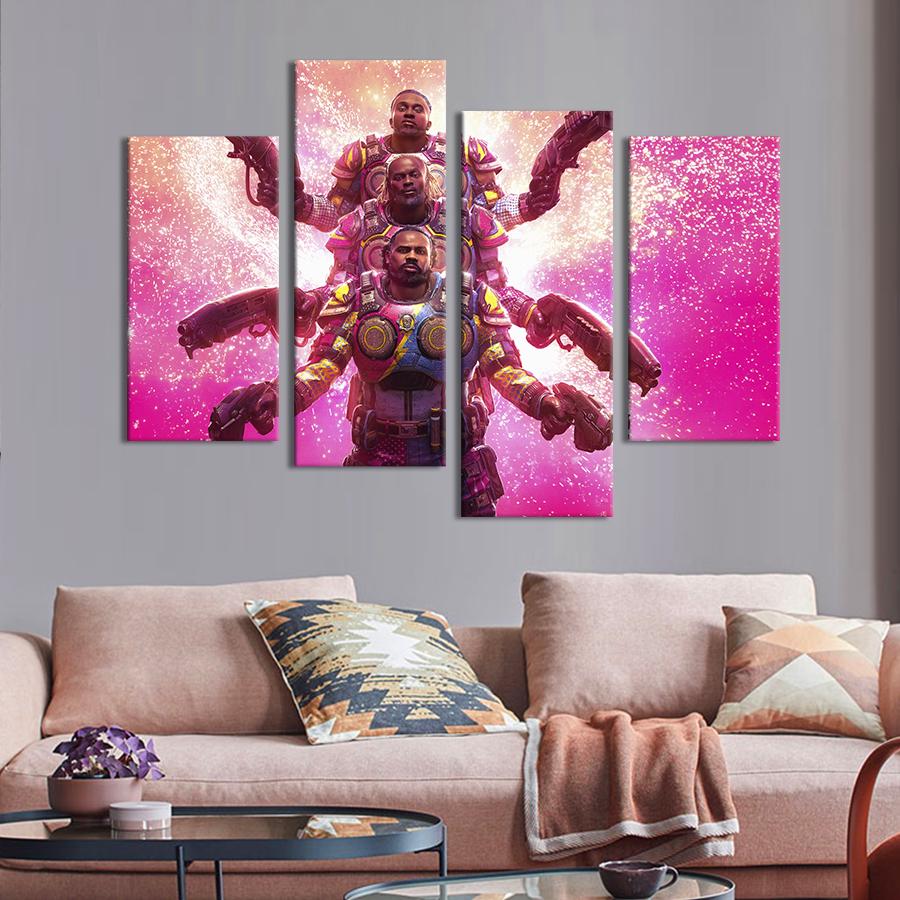 Картина на холсте Яркий постер игры Gears 5 - Новый день 149x106 см (1478-42)