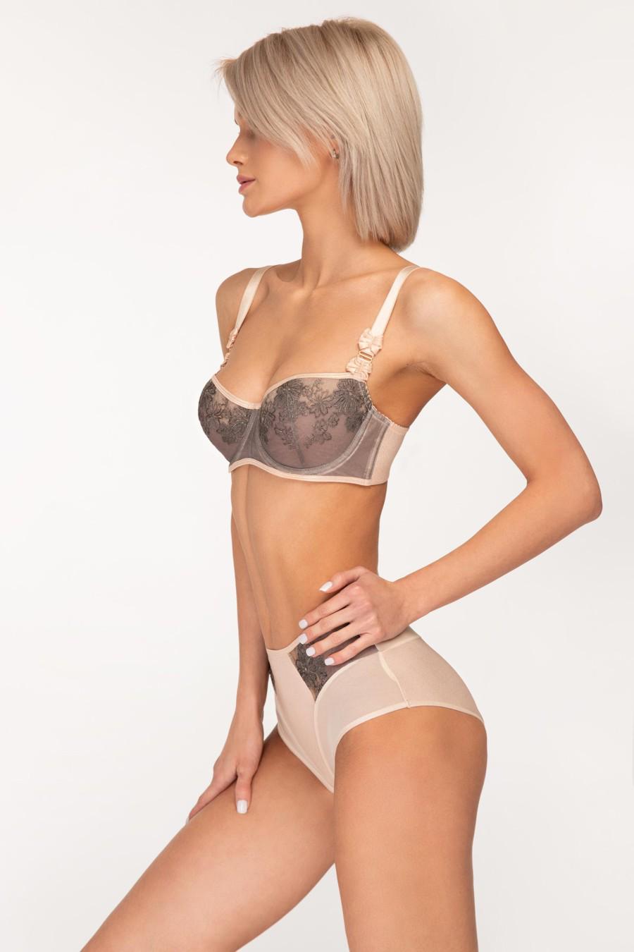 Комплект білизни Sambario бюстгальтер з м'якою чашкою/трусики сліп 80C/L Рожевий/Сірий (62645) - фото 3 Комплект білизни Sambario бюстгальтер з м'якою чашкою/трусики сліп 80C/L Рожевий/Сірий (62645) - фото 3