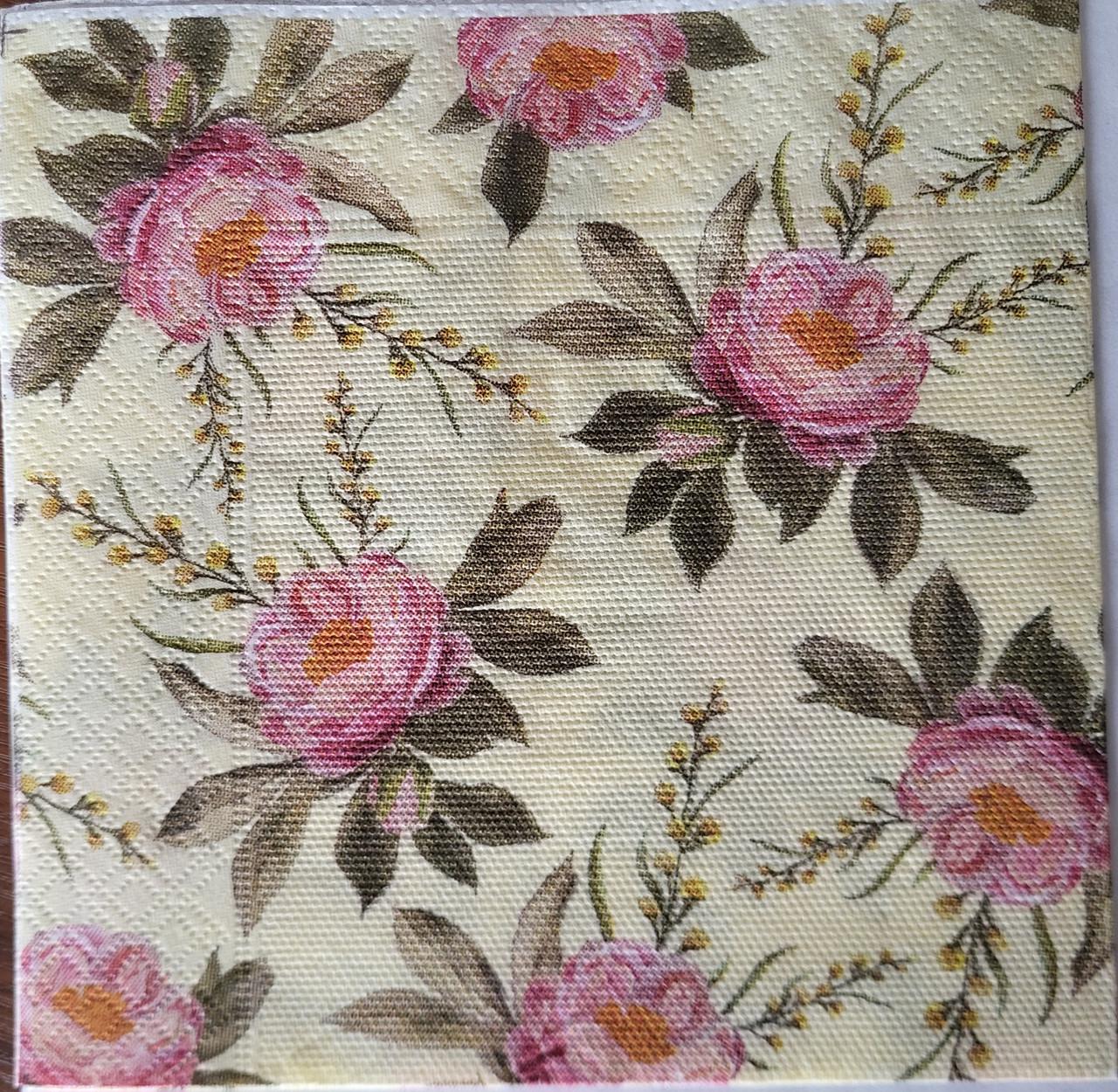 Салфетки столовые бумажные Sharm Цветы 5 33х33 см 20 шт. (31514075)