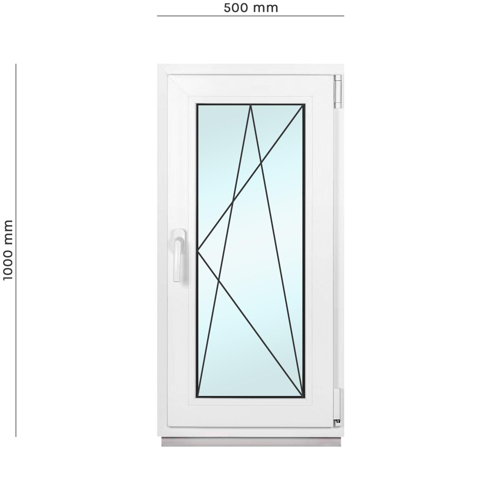Окно металлопластиковое Framex поворотно-откидное с правым открытием 500х1000 мм Белый - фото 2