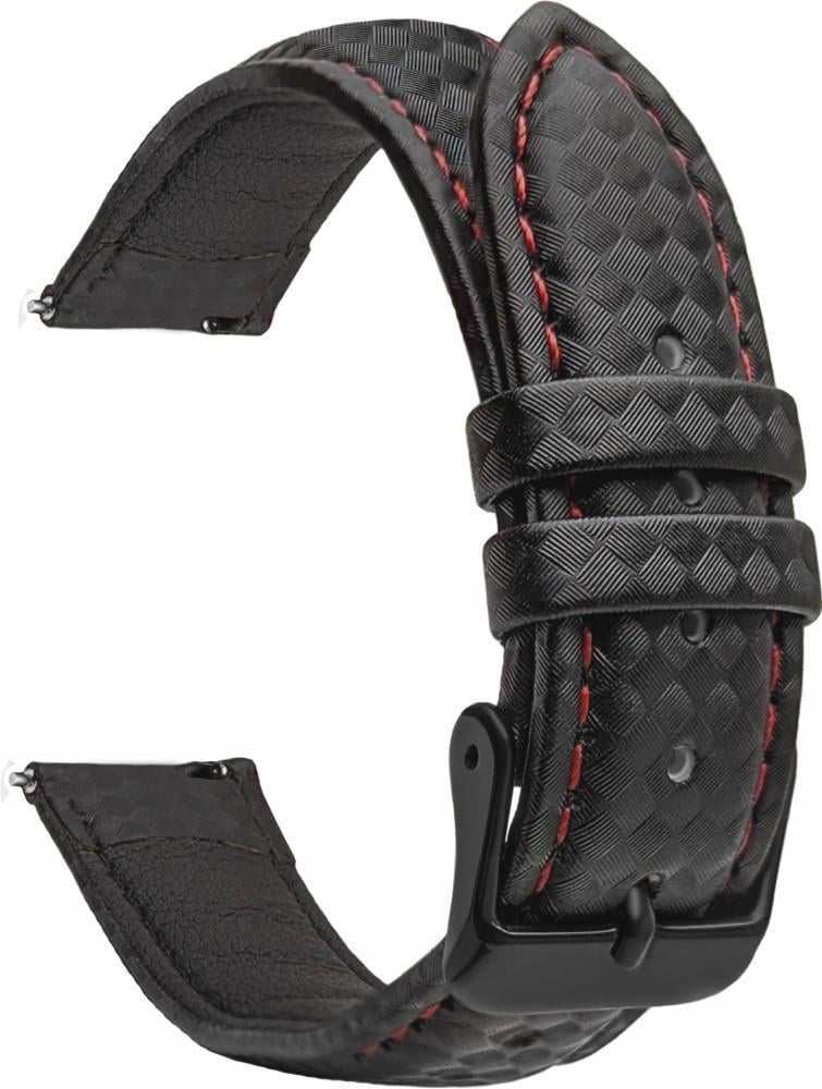 Ремешок кожаный Carbon для Redmi Watch 5 Lite/5 Active Black Red (40143-44)