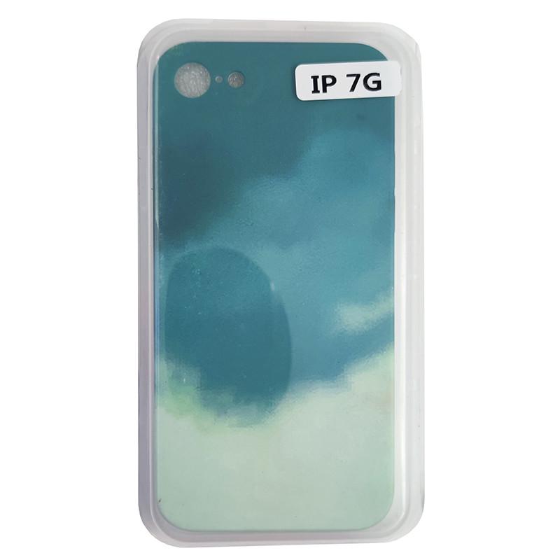Чехол Silicone Water Print iPhone 7/8 Mix Color Green (29caa1-4202)