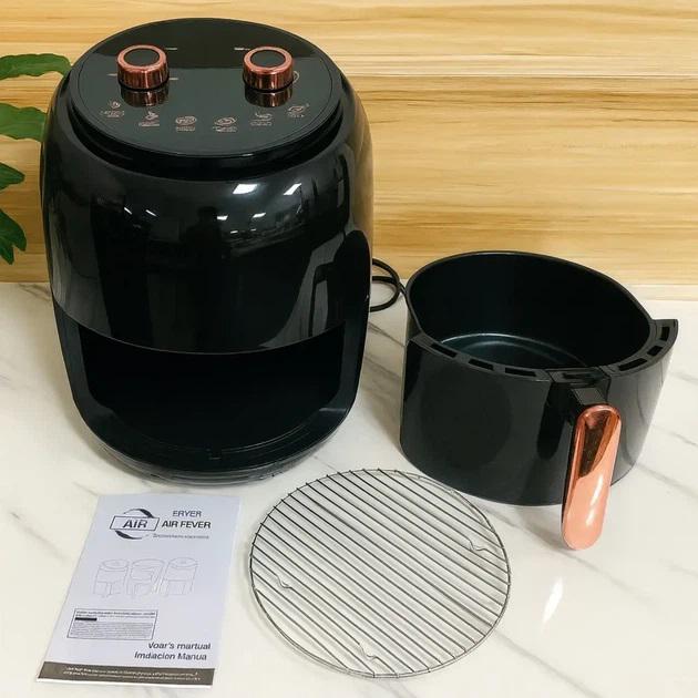 Фритюрниця електро безмасляна Rainberg RB-2318 3800 Вт зі знімним кошиком 8,5 л до 30 хв Black